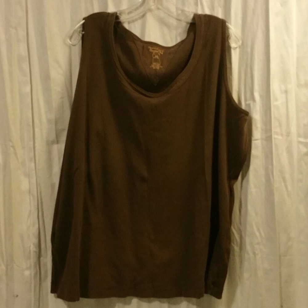 Northcrest Brown  Ribbed Tank Top, 4x